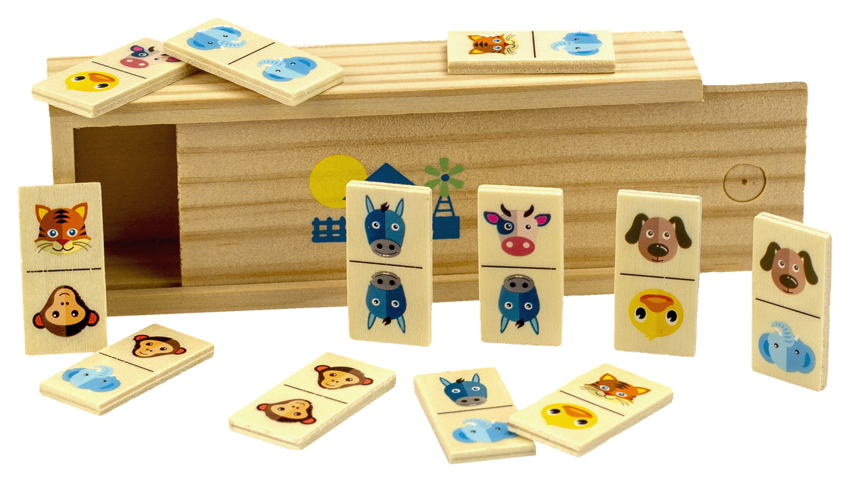 Domino en bois - Animaux