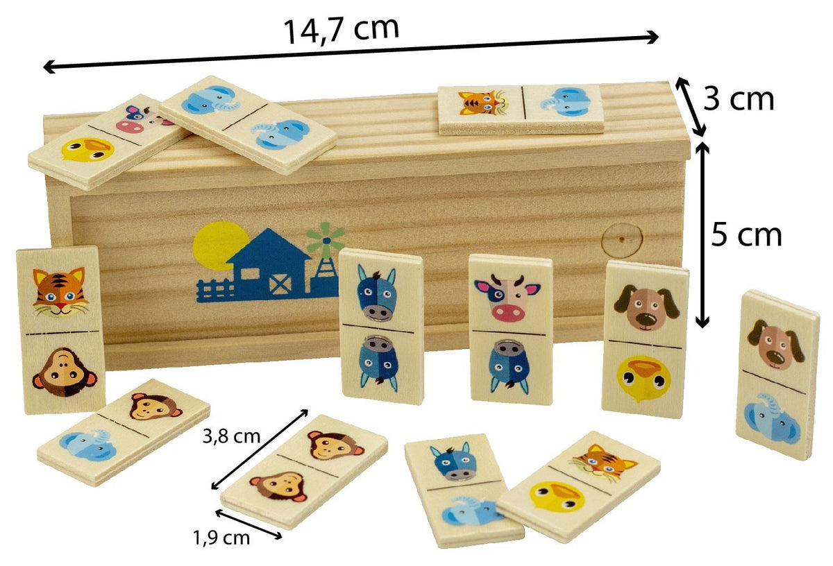 Domino en bois - Animaux