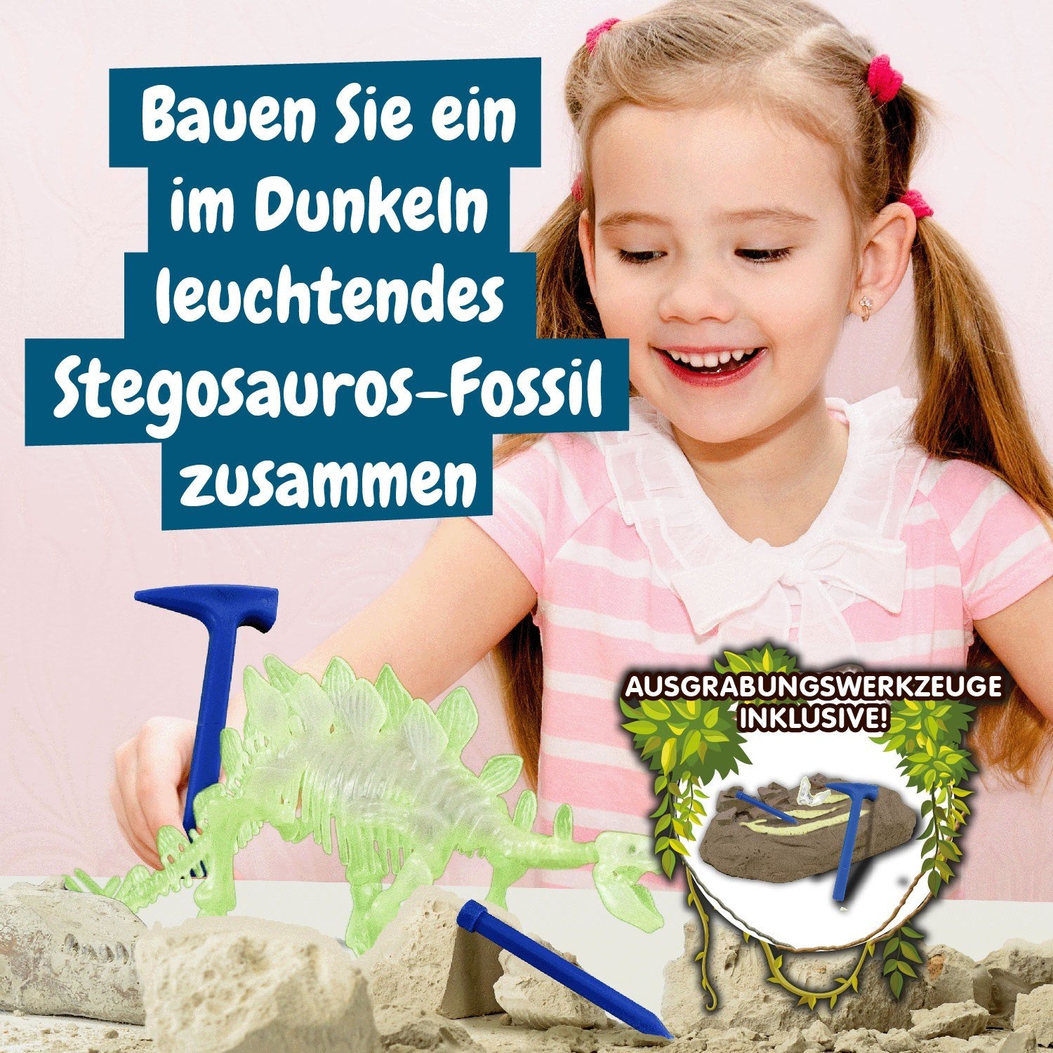 Fossilienausgrabungen leuchten im Dunkeln - Stegosaurus