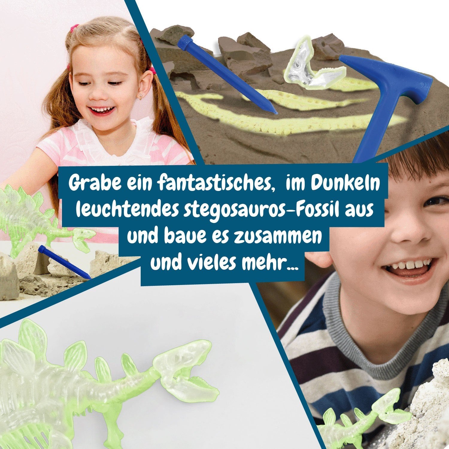 Fossilienausgrabungen leuchten im Dunkeln - Stegosaurus