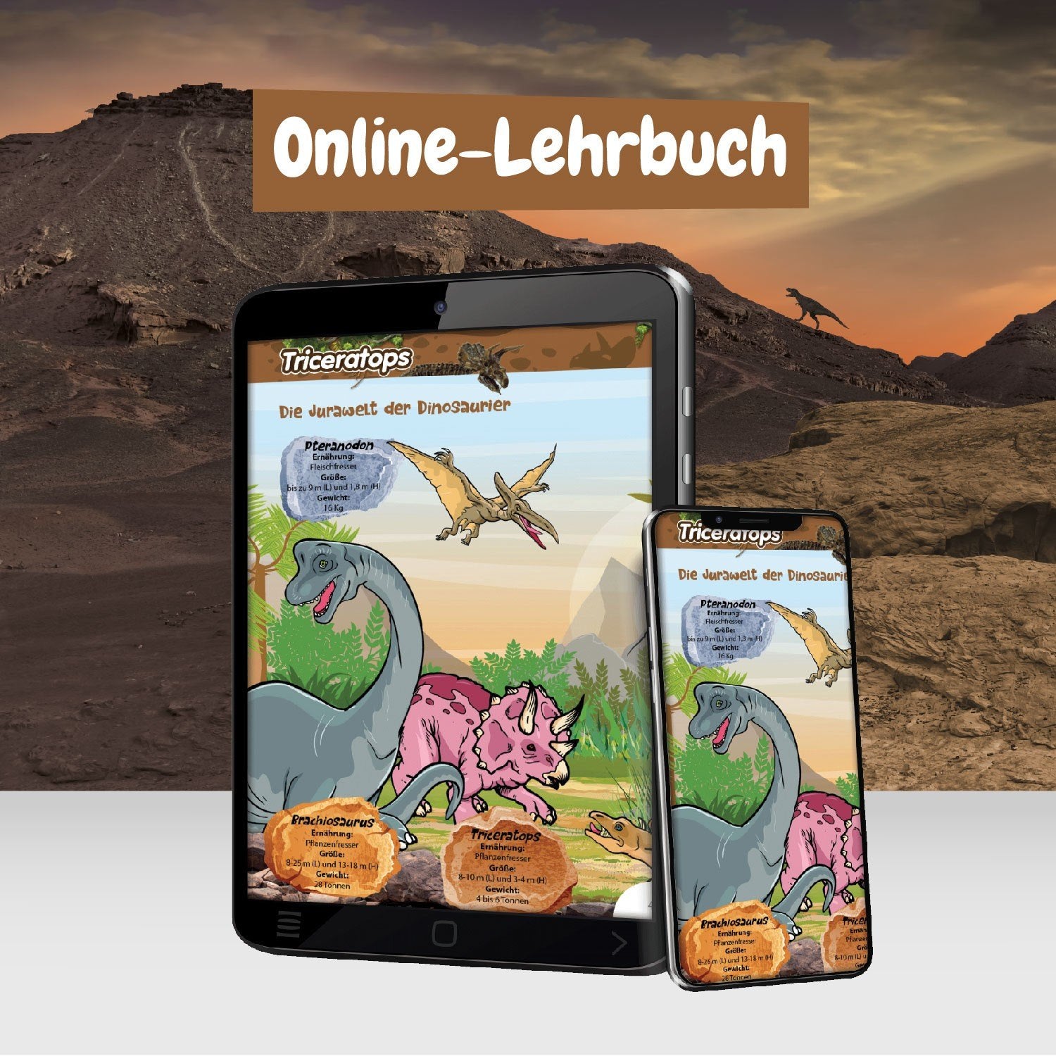 Fossilienausgrabungen leuchten im Dunkeln - Triceratops