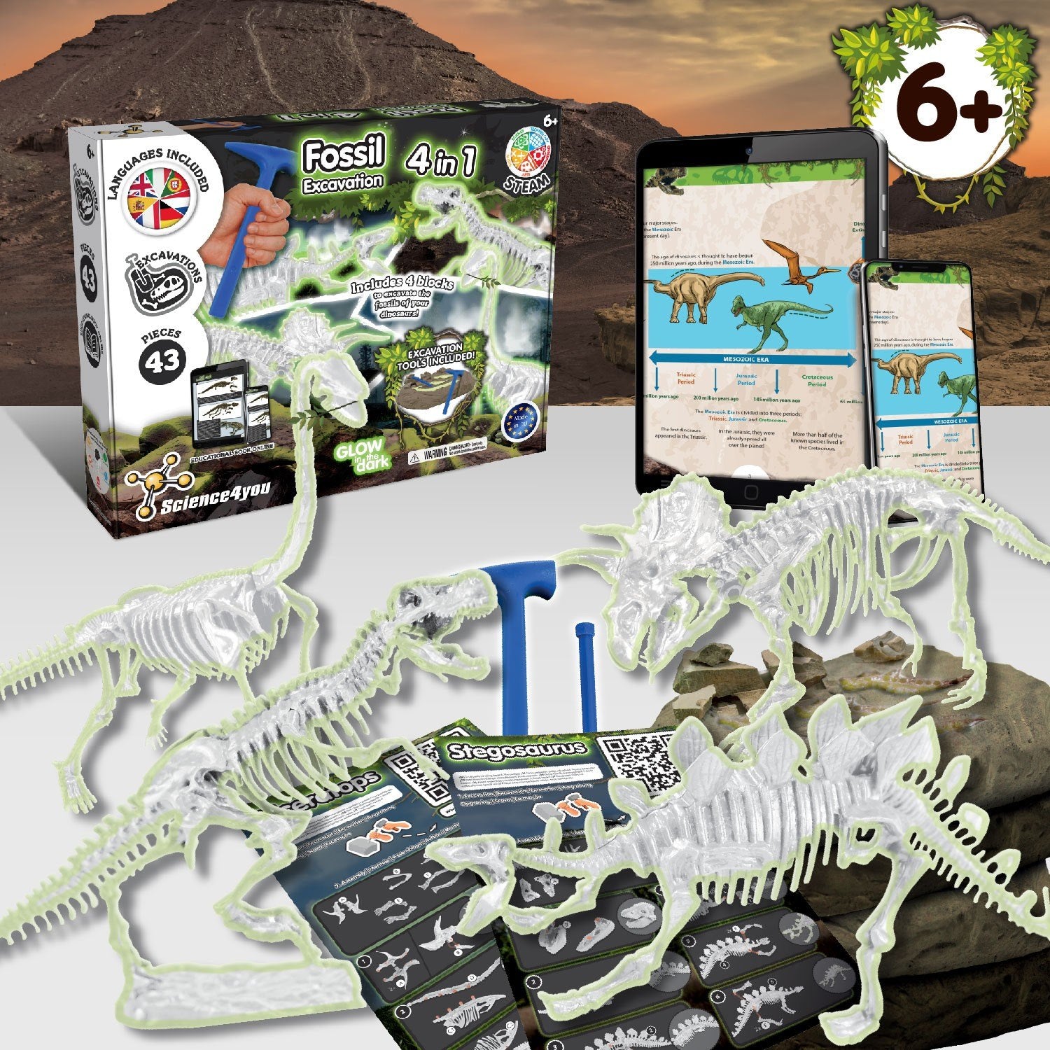 Excavations de fossiles 4 en 1 GID