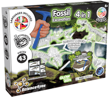 4-in-1 Fossil Excavations - Glow in the Dark