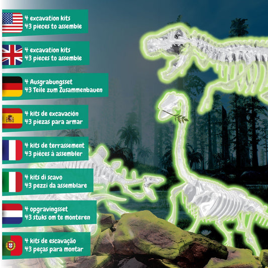 4-in-1 Fossil Excavations - Glow in the Dark