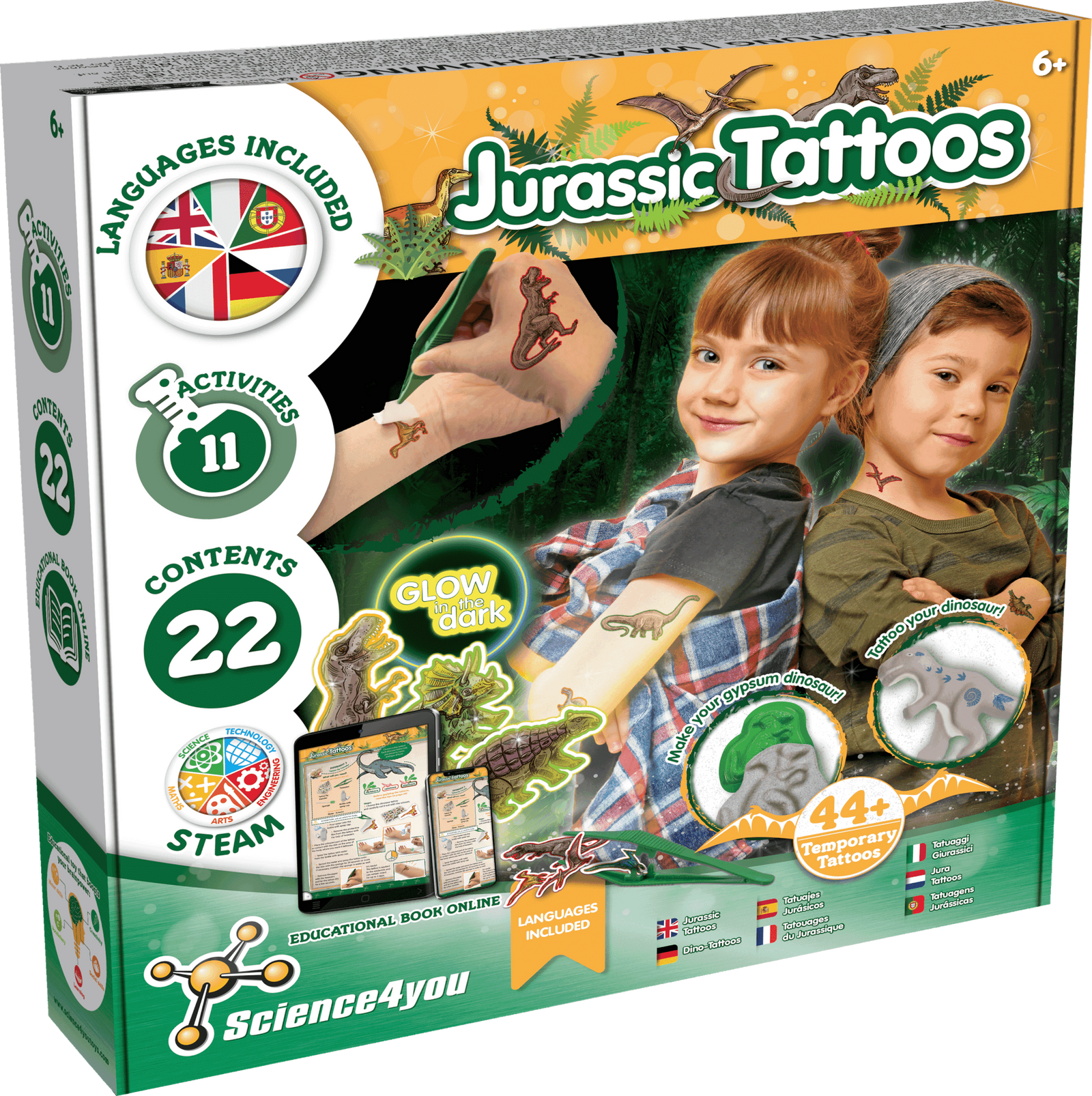 Dino-Tattoos - Temporäre Tattoos