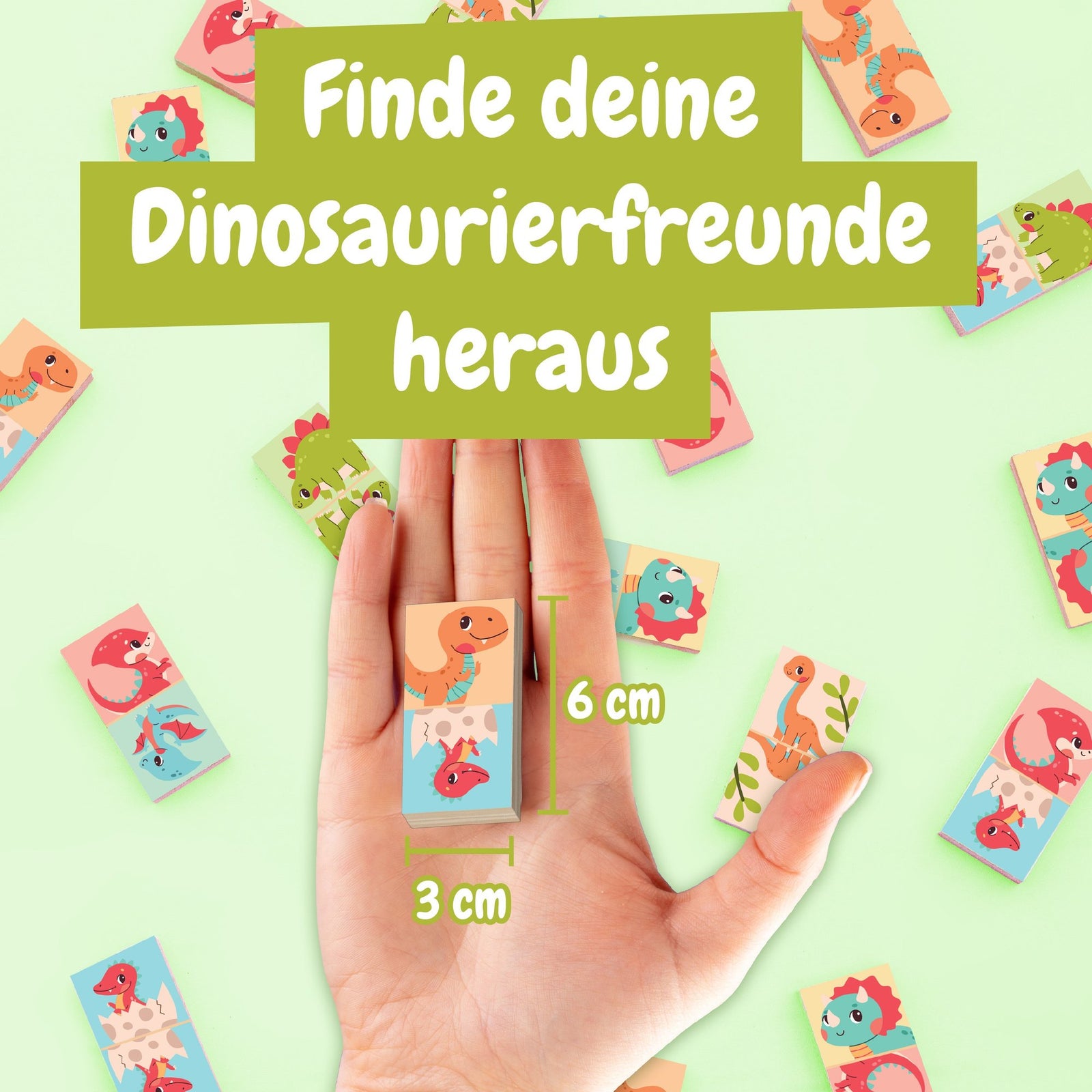 Holzdomino Dinosaurier