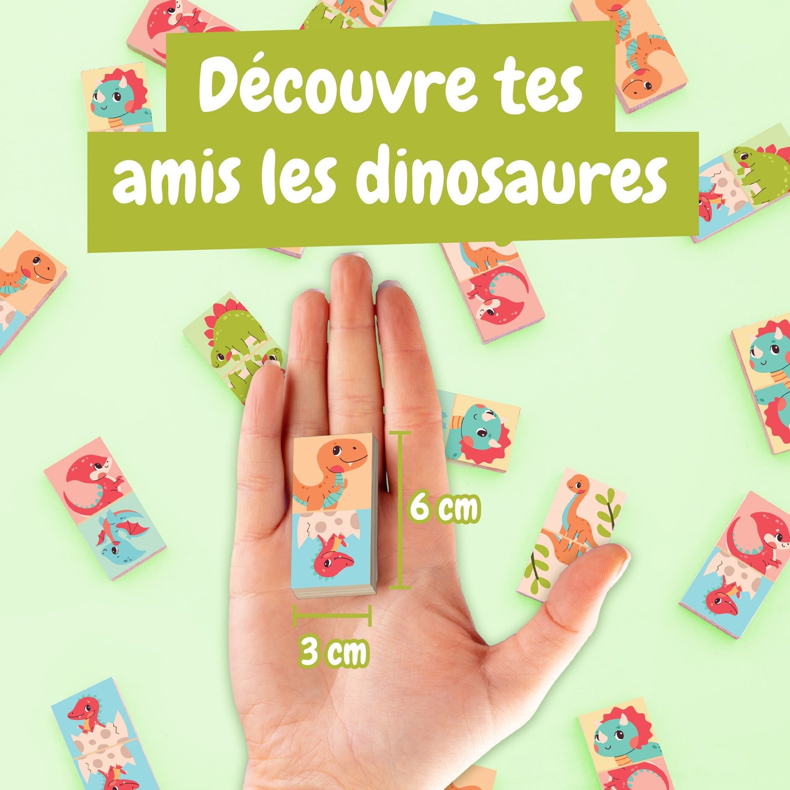 Domino en Bois Dinosaures